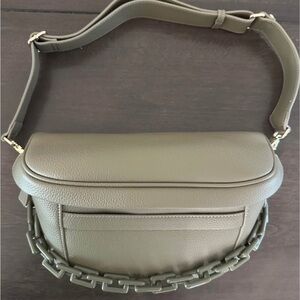 Olive Green Leather Shoulder Bag